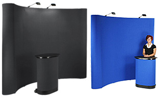 Curved Hook and Loop Receptive Trade Show Walls