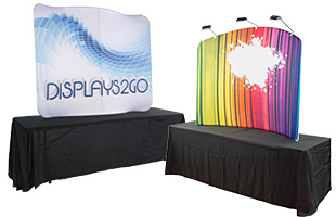 Custom-printed fabric tabletop displays