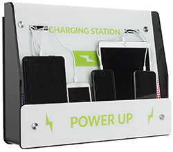 Custom charging station for wall or counter placement