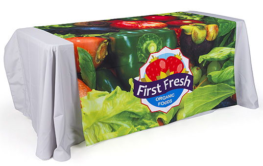 60-inch wide table runners add another design element to standard table coverings and drapes