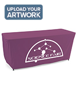 Burgundy convertible table cover with custom printing features one color imprint