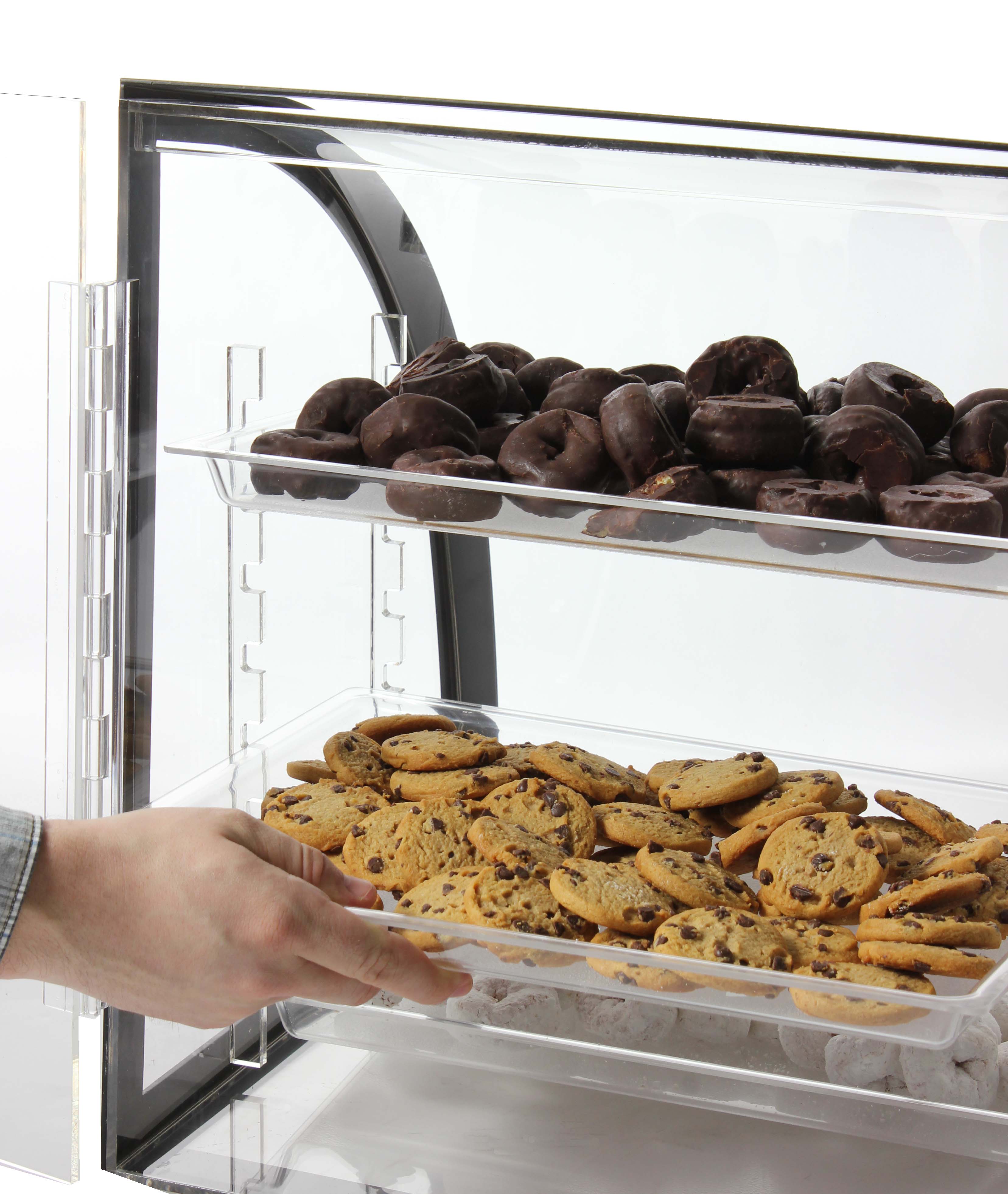 Acrylic Bakery Display | (3) Removable Trays & Black Metal Frame ...