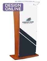 Acrylic Speaking Stand with Custom Printing, 16" x 44" Logo Area