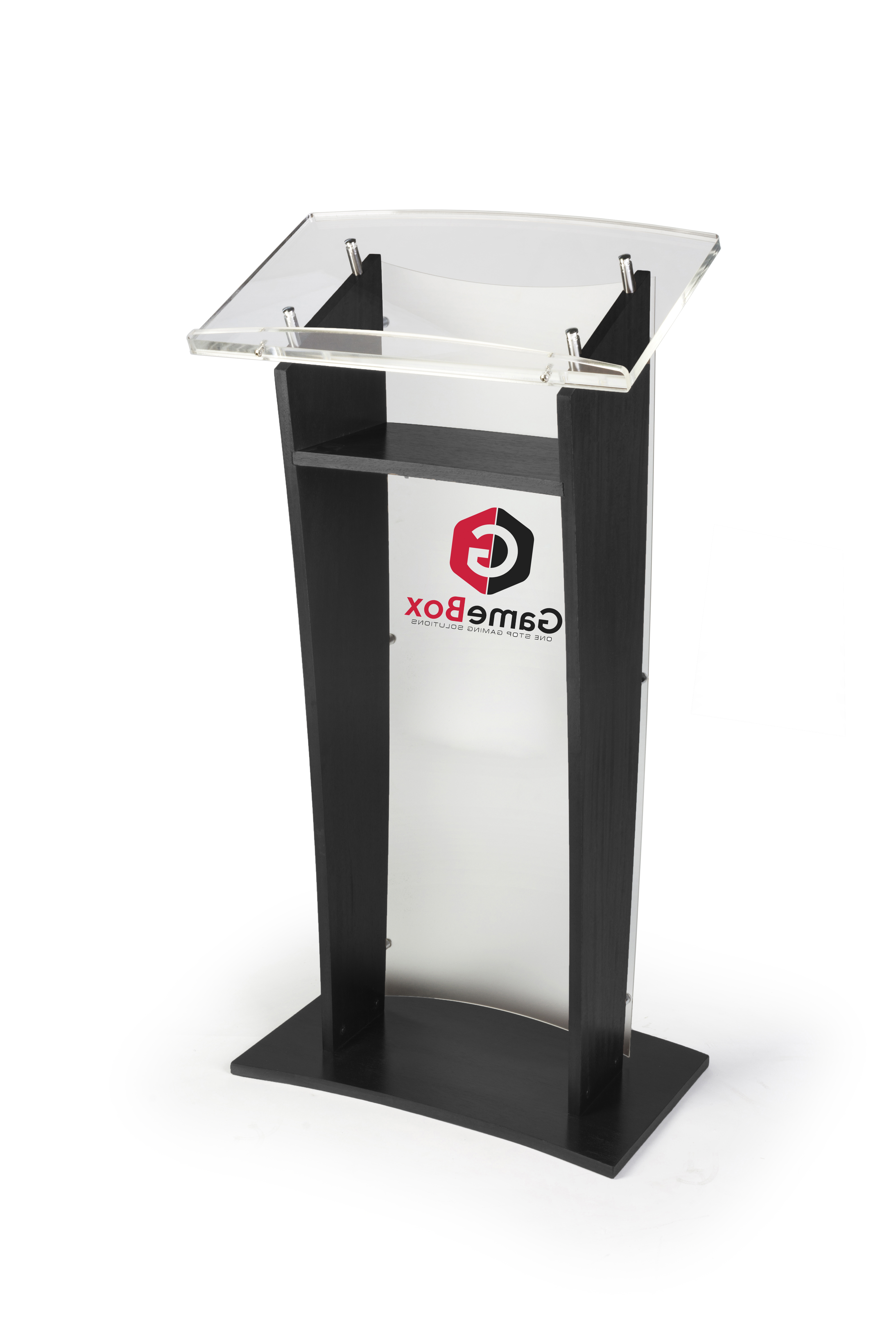 Printed Front Speaking Stand | Frosted Acrylic Panel | Displays2Go
