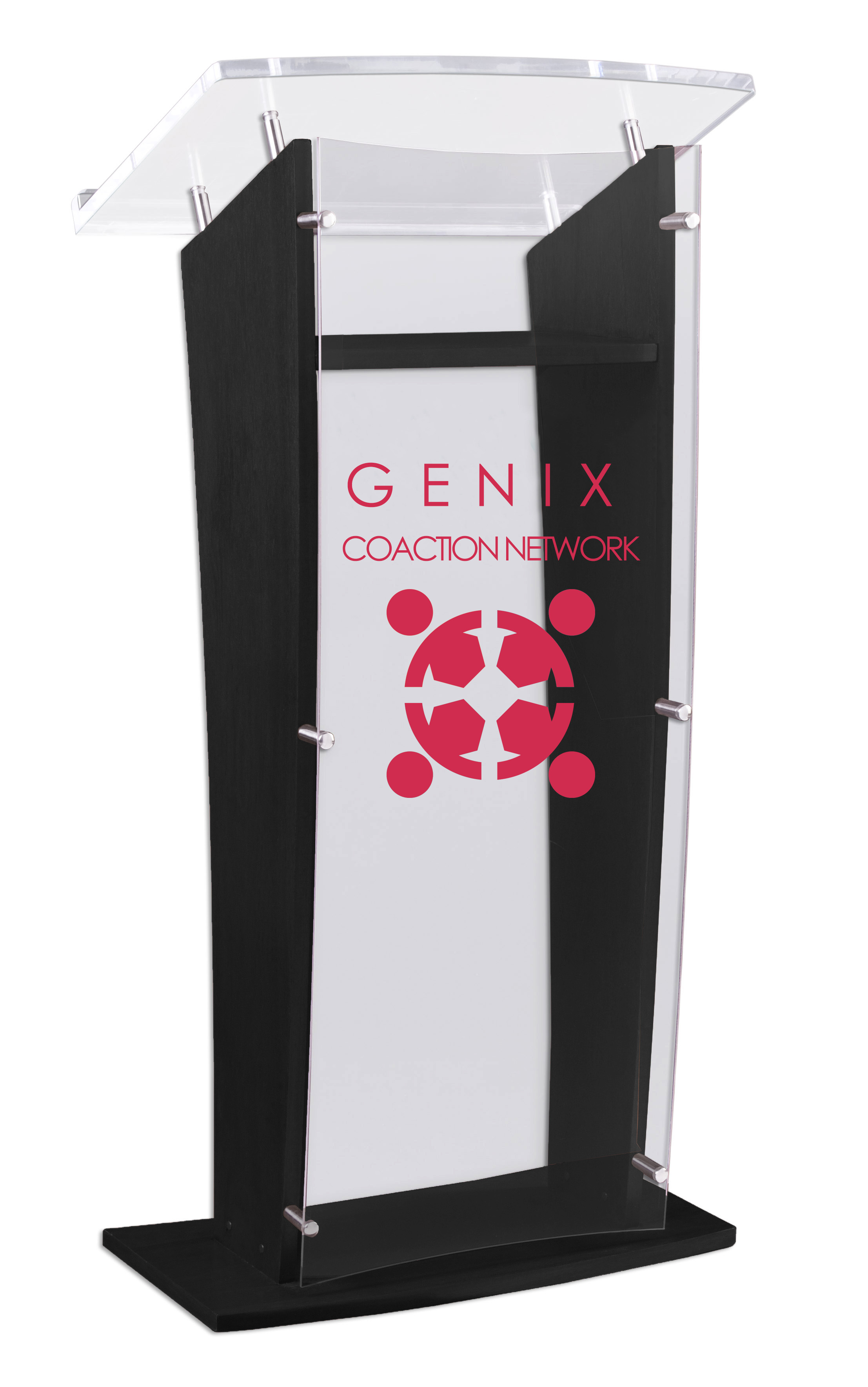 Event Logo Stand Customized Public Speaking Stand | 1-Color Imprint Logo | Displays2Go