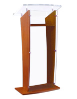 Clear Front Maple Wood Public Speaking Stand