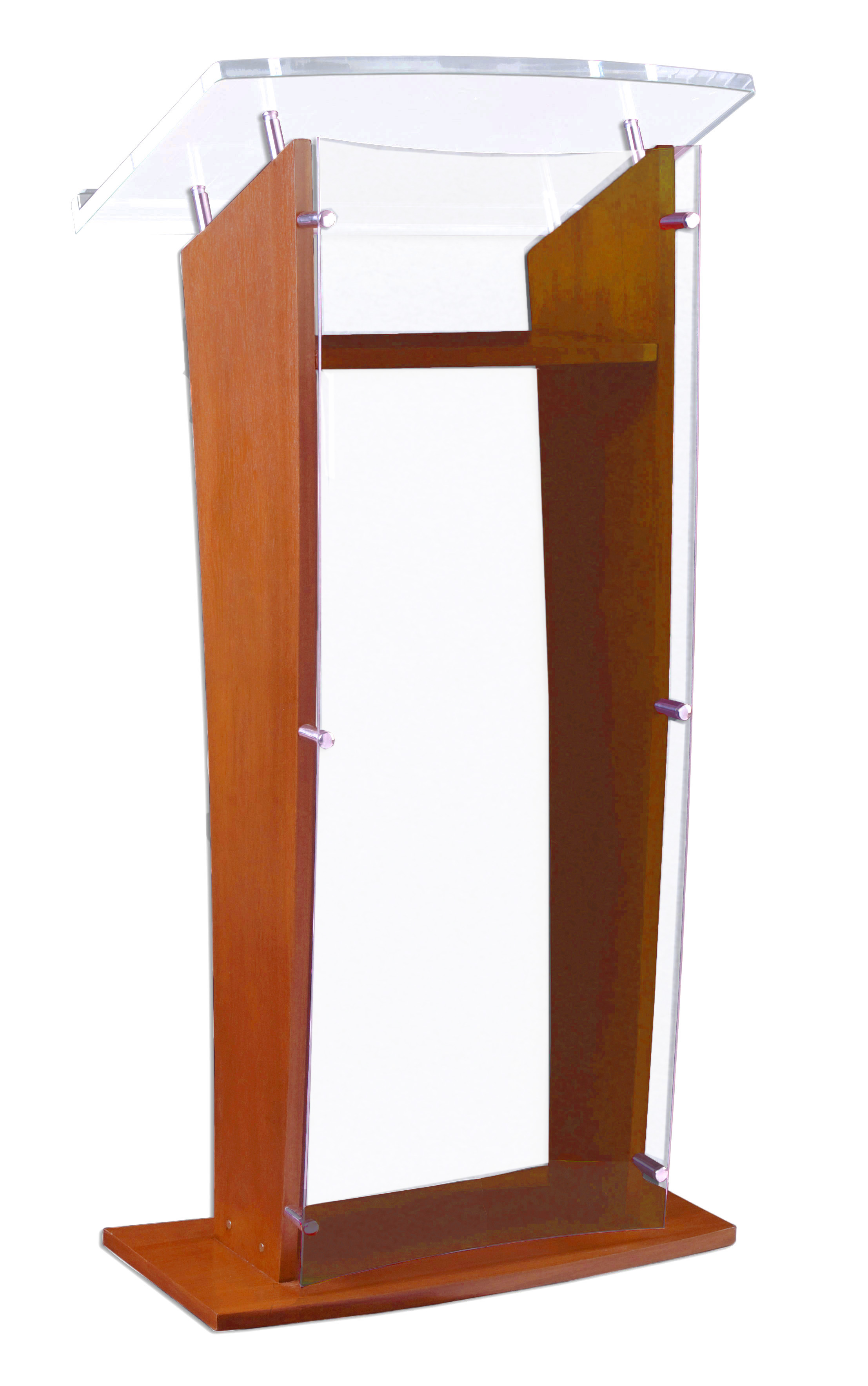 Maple Wood Public Speaking Stand | 1 Interior Shelf | Displays2go