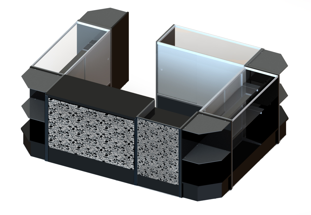 Counter Setup Backdrop Store Counter Setup with Custom Graphics | Panel Kit Included | Displays2Go