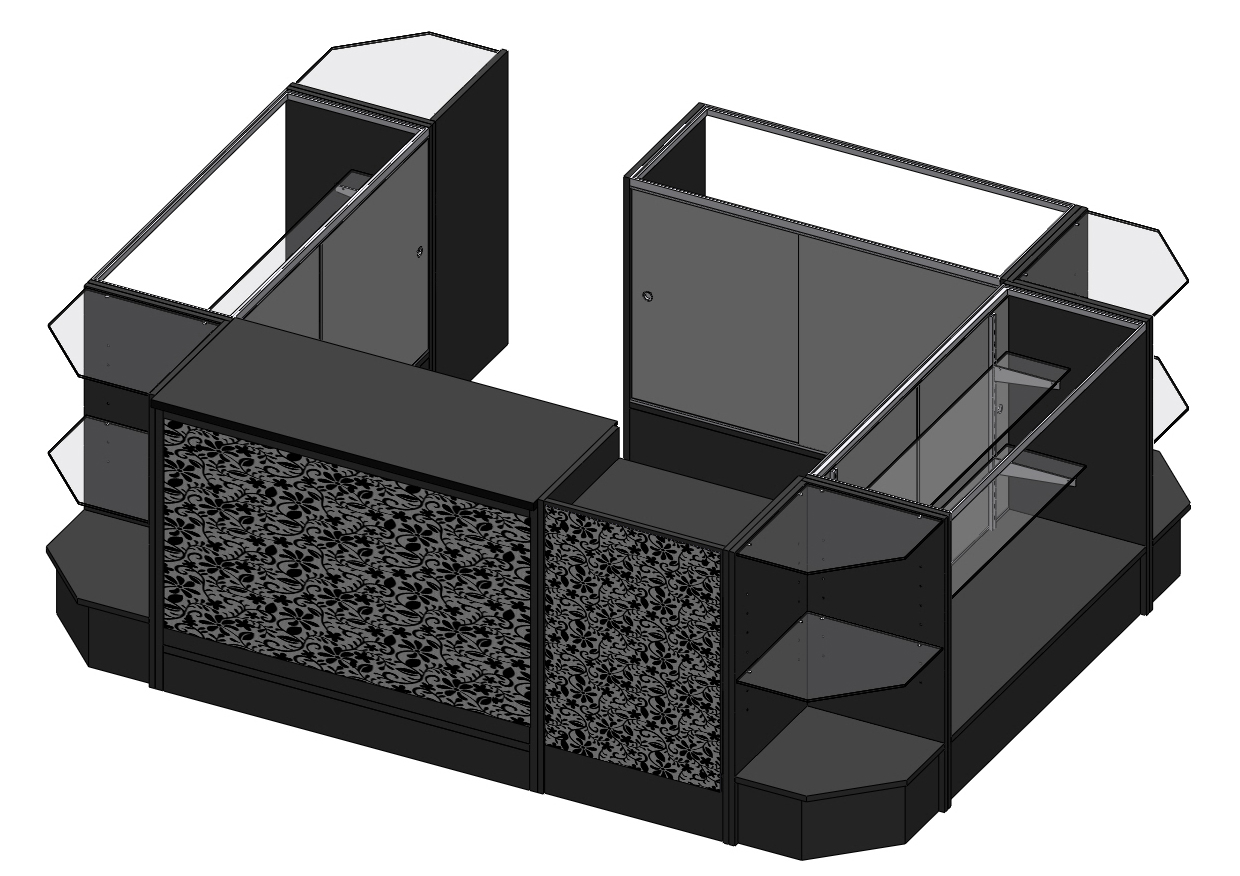 Counter Setup Backdrop Store Counter Setup with Custom Graphics | Panel Kit Included | Displays2Go