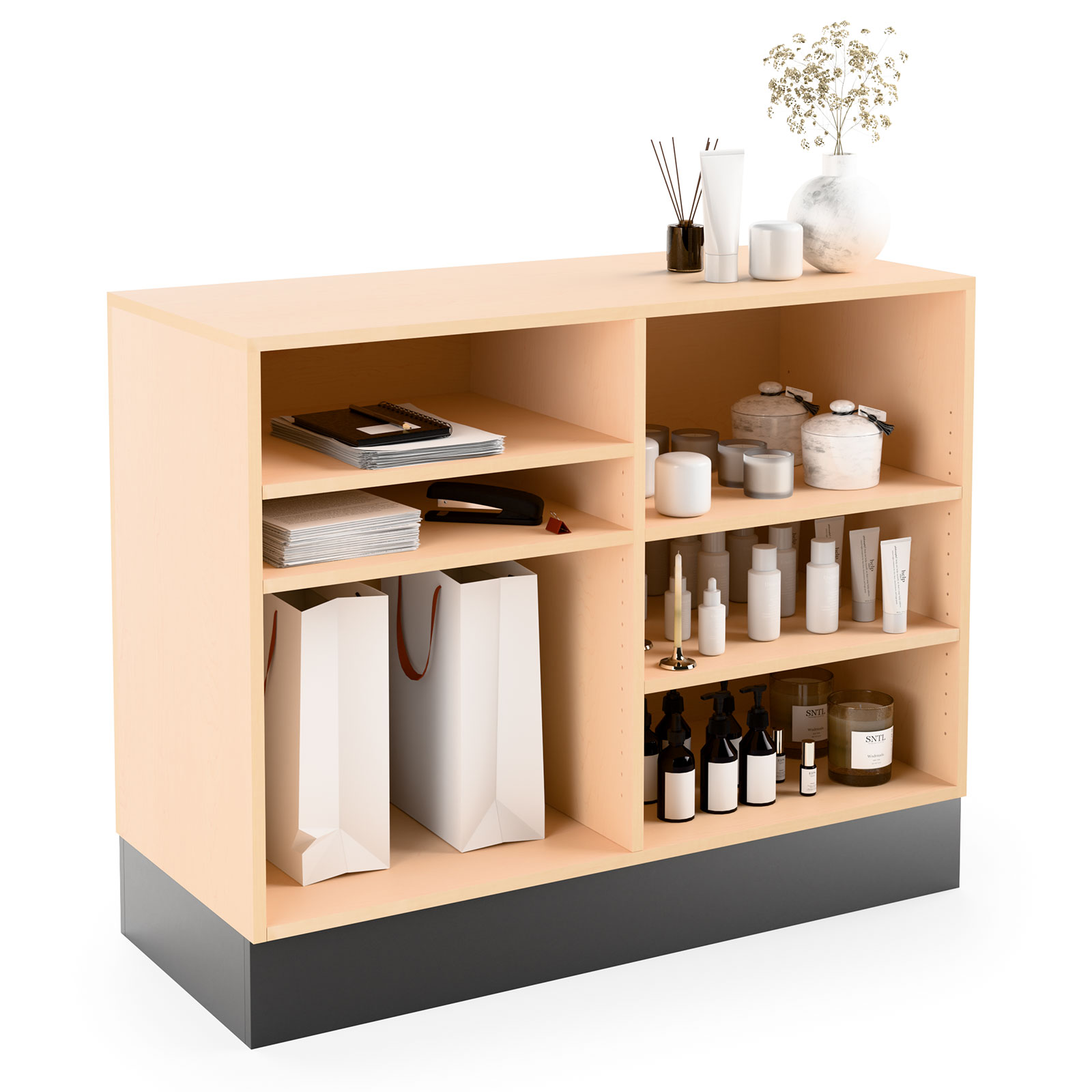 48" Sales Counter, Flat Tabletop, Open Storage - Image 3