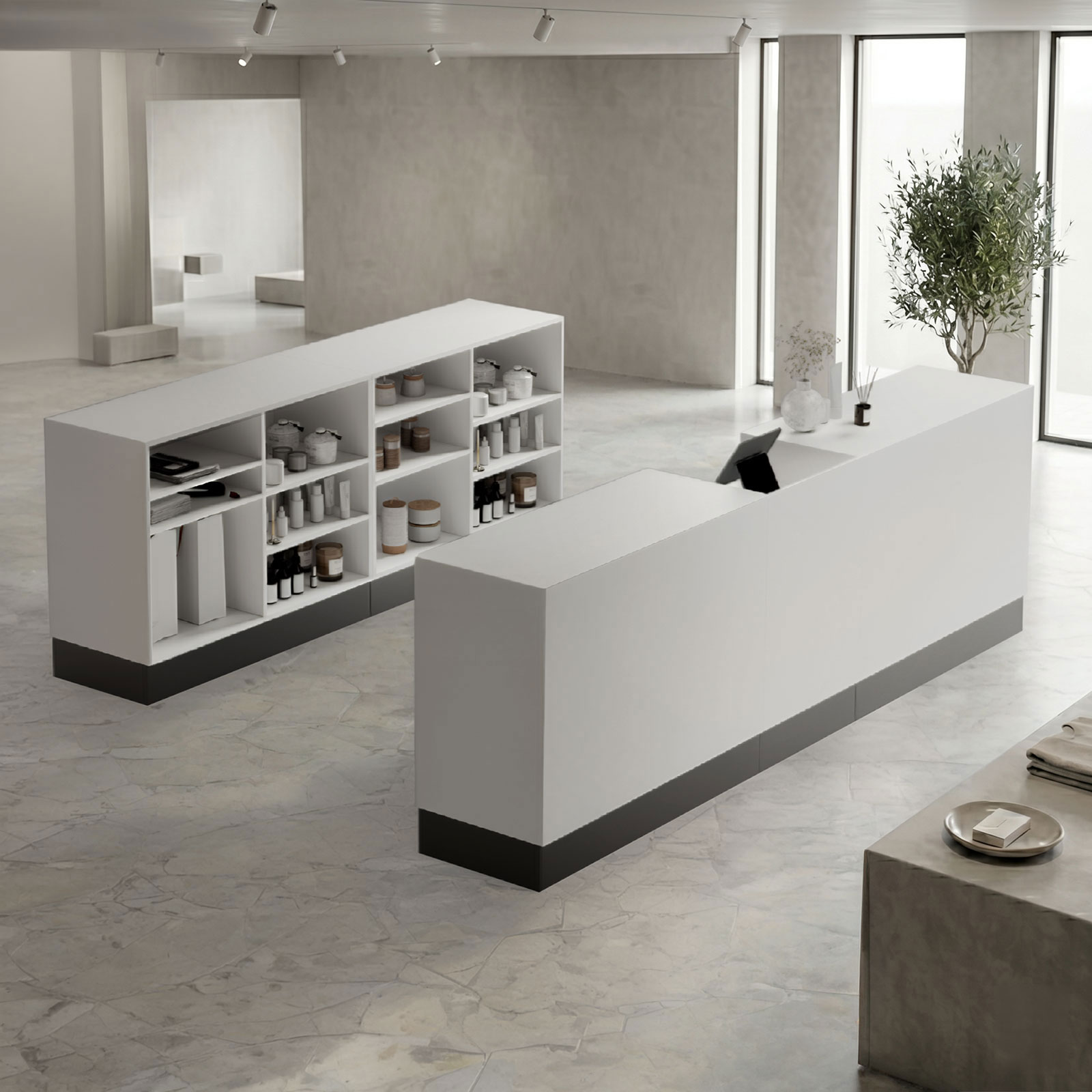 24" Register Stand, Recessed Ledge Top, Locking Drawer - Image 5