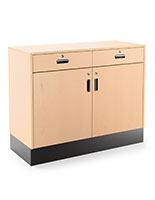 Flat top sales counter with lockable storage for POS applications