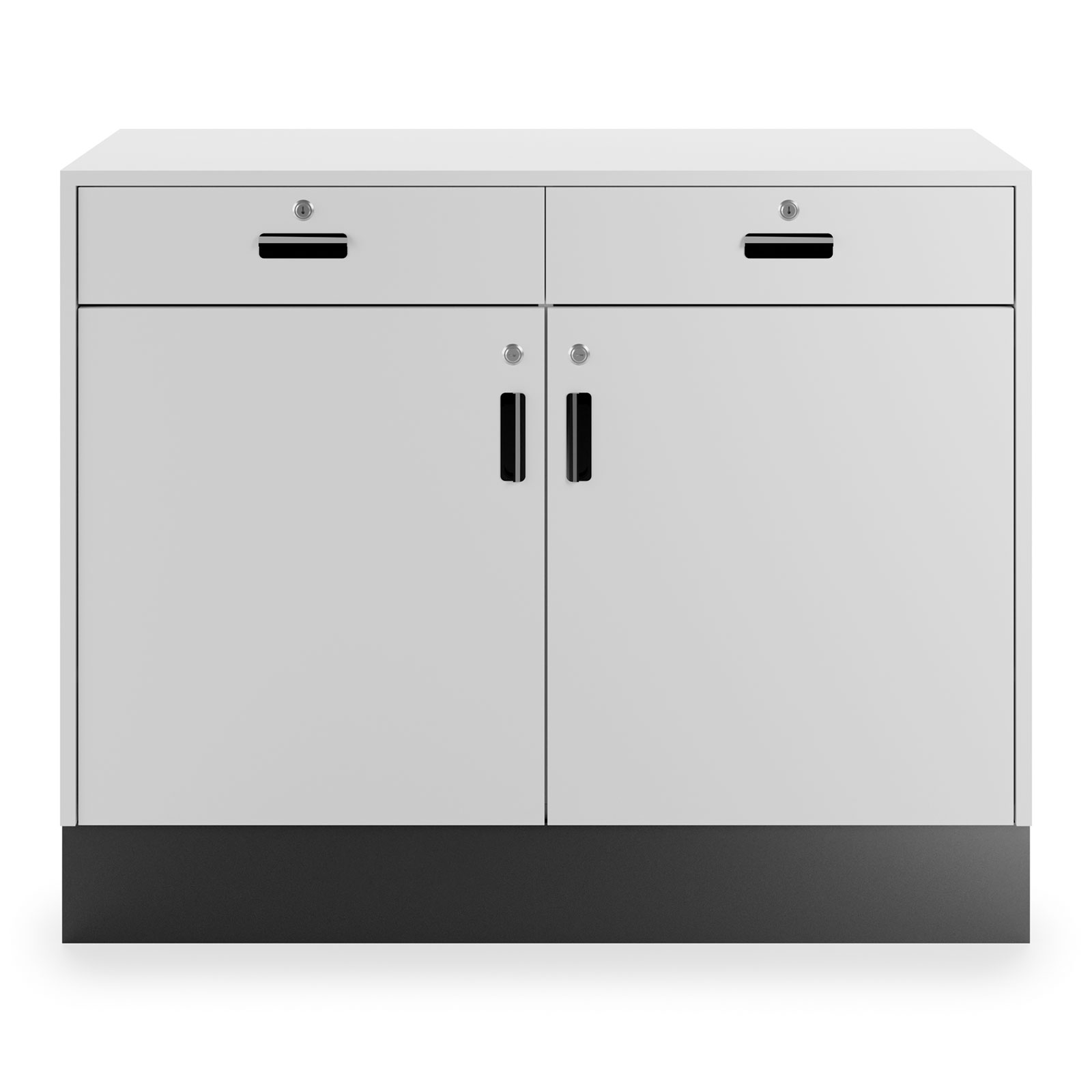 48" Sales Counter, Flat Tabletop, Rear Drawers and Storage, Lockable - Image 2