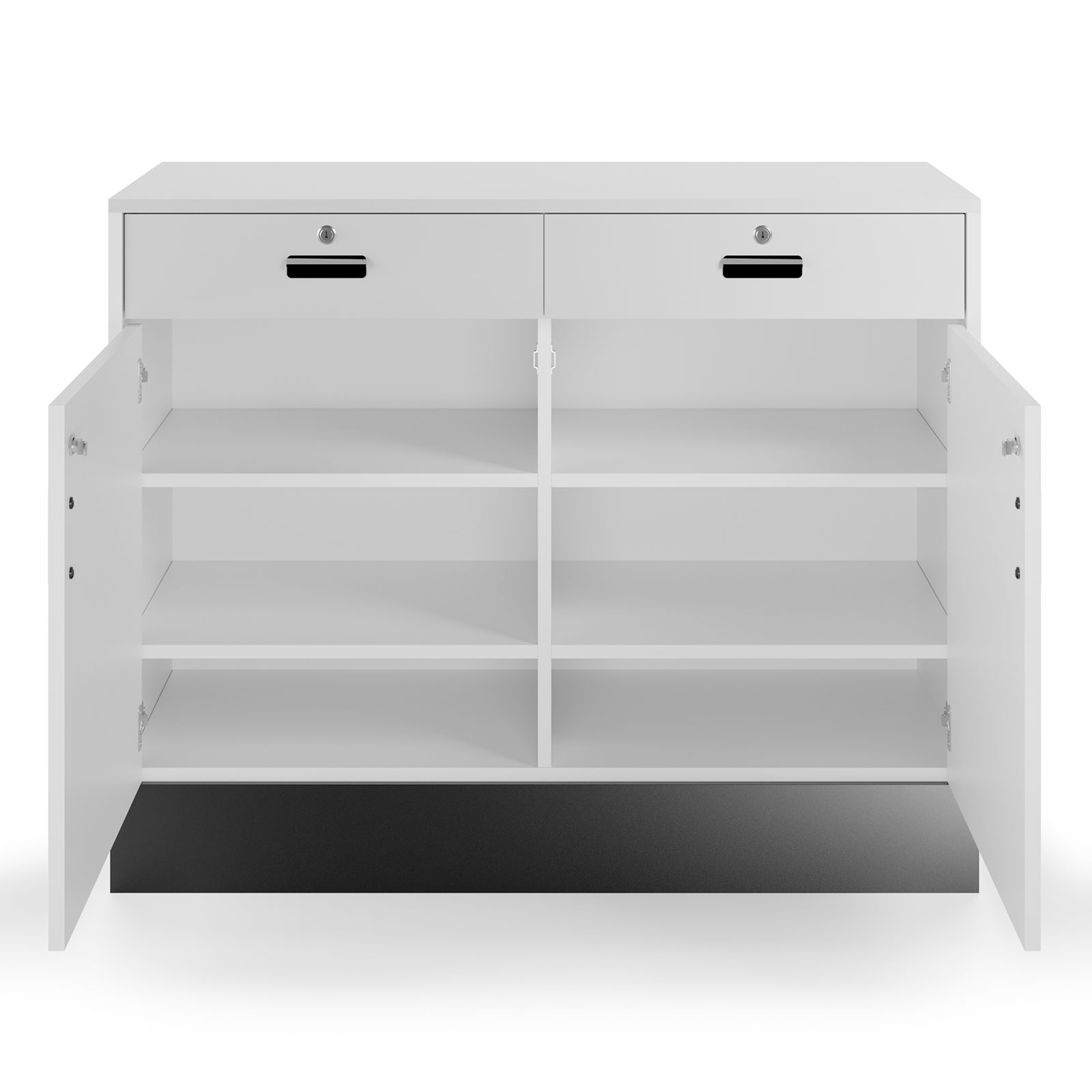 48" Sales Counter, Flat Tabletop, Rear Drawers and Storage, Lockable - Image 3