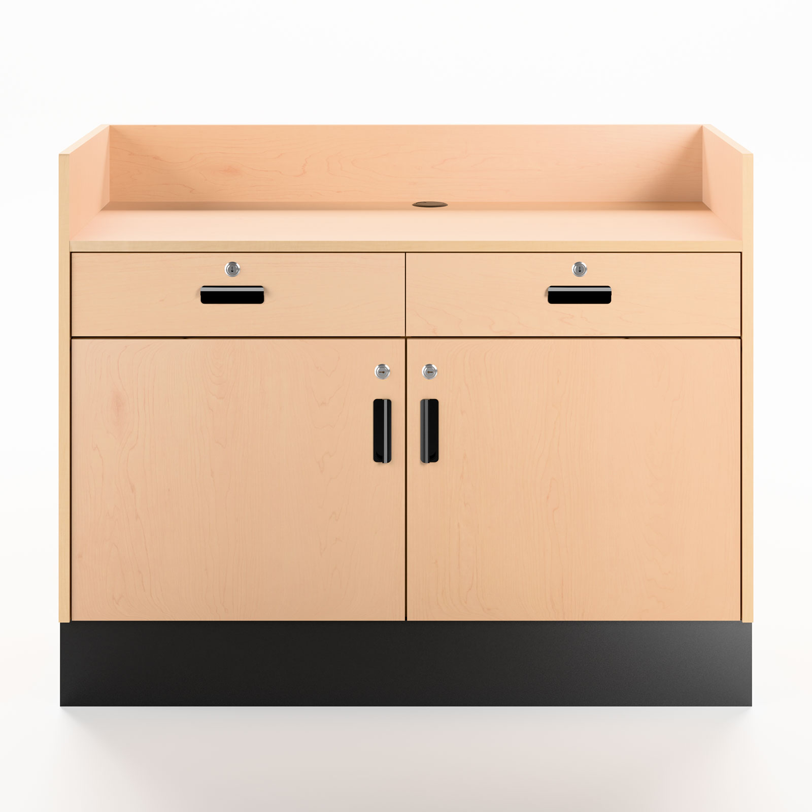 48" Sales Counter, Recessed Ledge Top, Locking Storage - Image 2