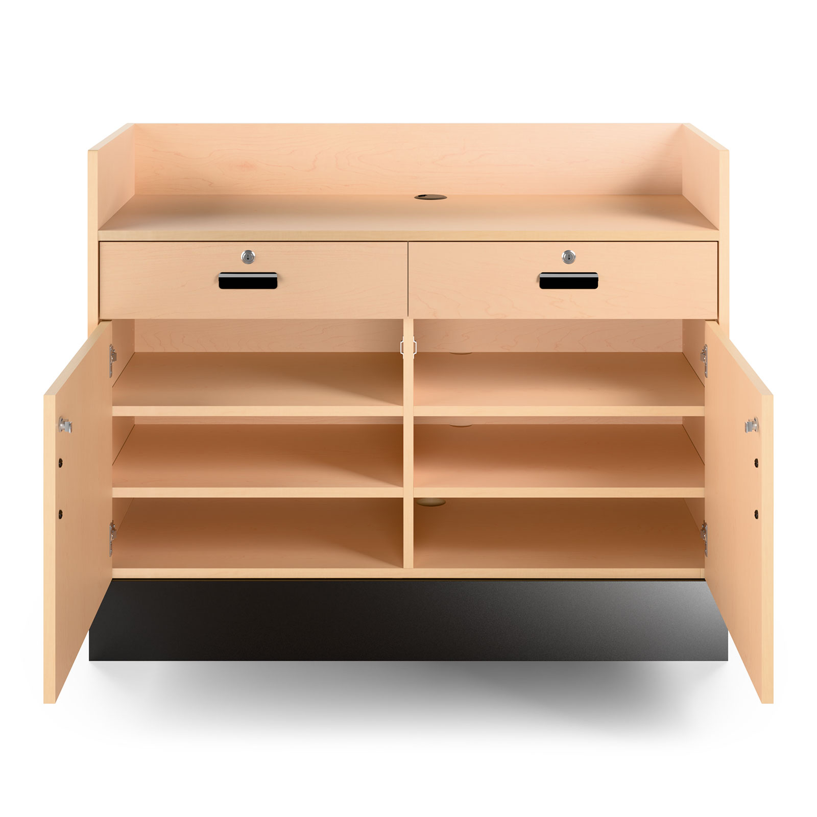 48" Sales Counter, Recessed Ledge Top, Locking Storage - Image 3