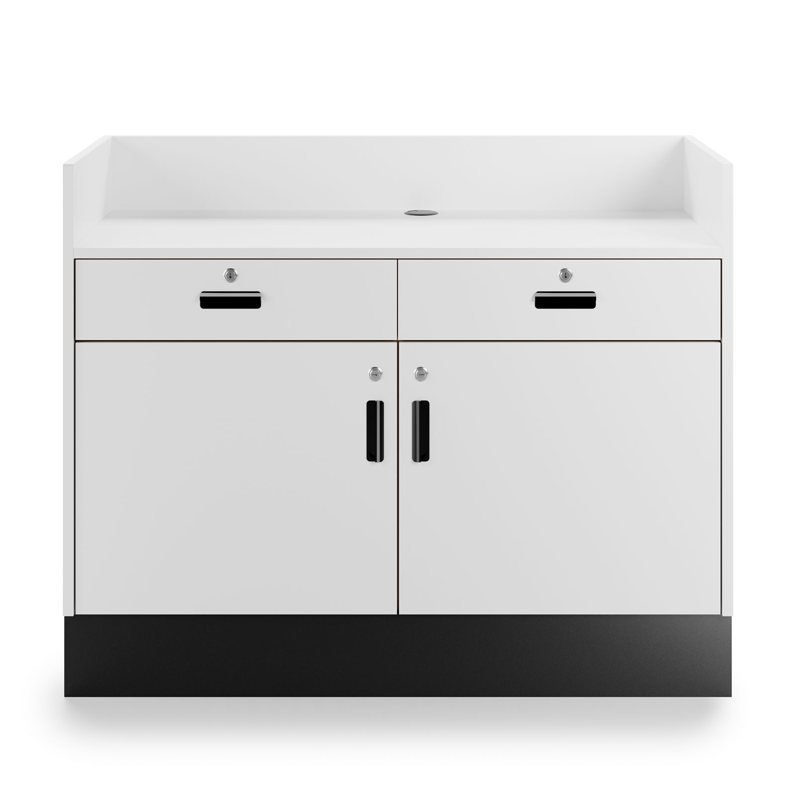 48" Sales Counter, Recessed Ledge Top, Locking Storage - Image 2