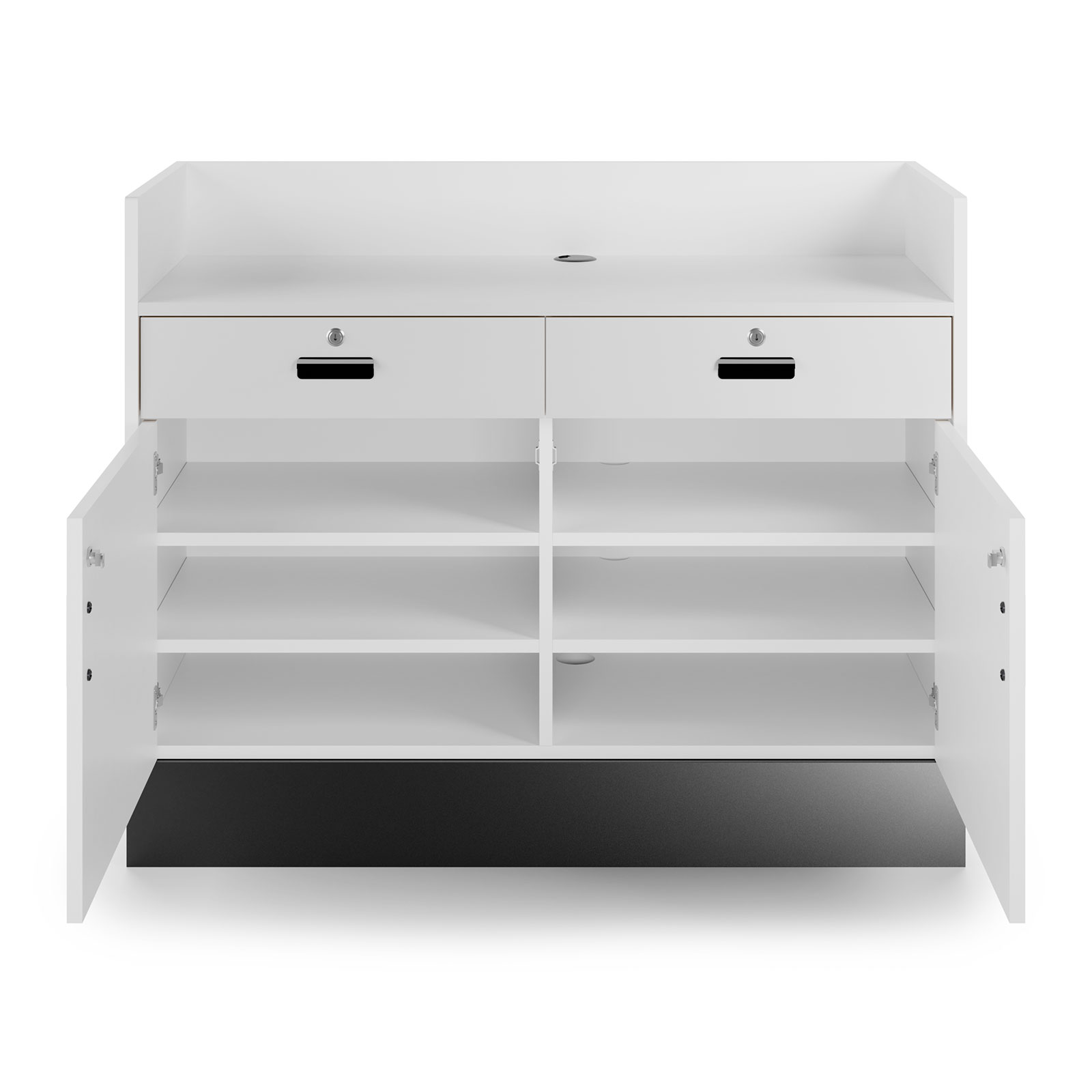 48" Sales Counter, Recessed Ledge Top, Locking Storage - Image 3
