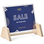 Wood base sign holder with lightweight construction 