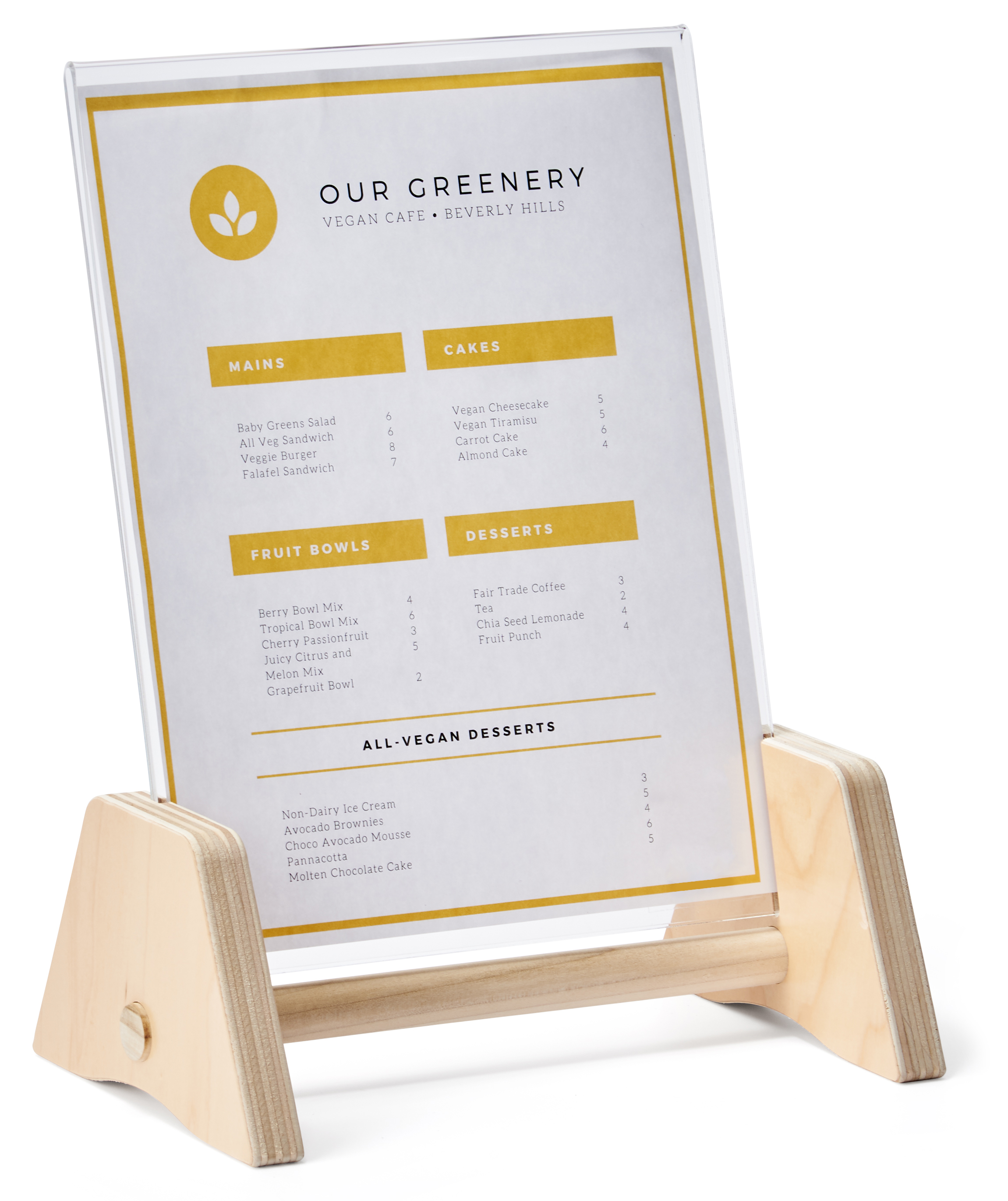 Timber Sign Holder Wooden Countertop Sign Holder | Easy Loading Bottom Insert | Displays2Go