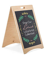 A-frame chalkboard made with eco-friendly materials