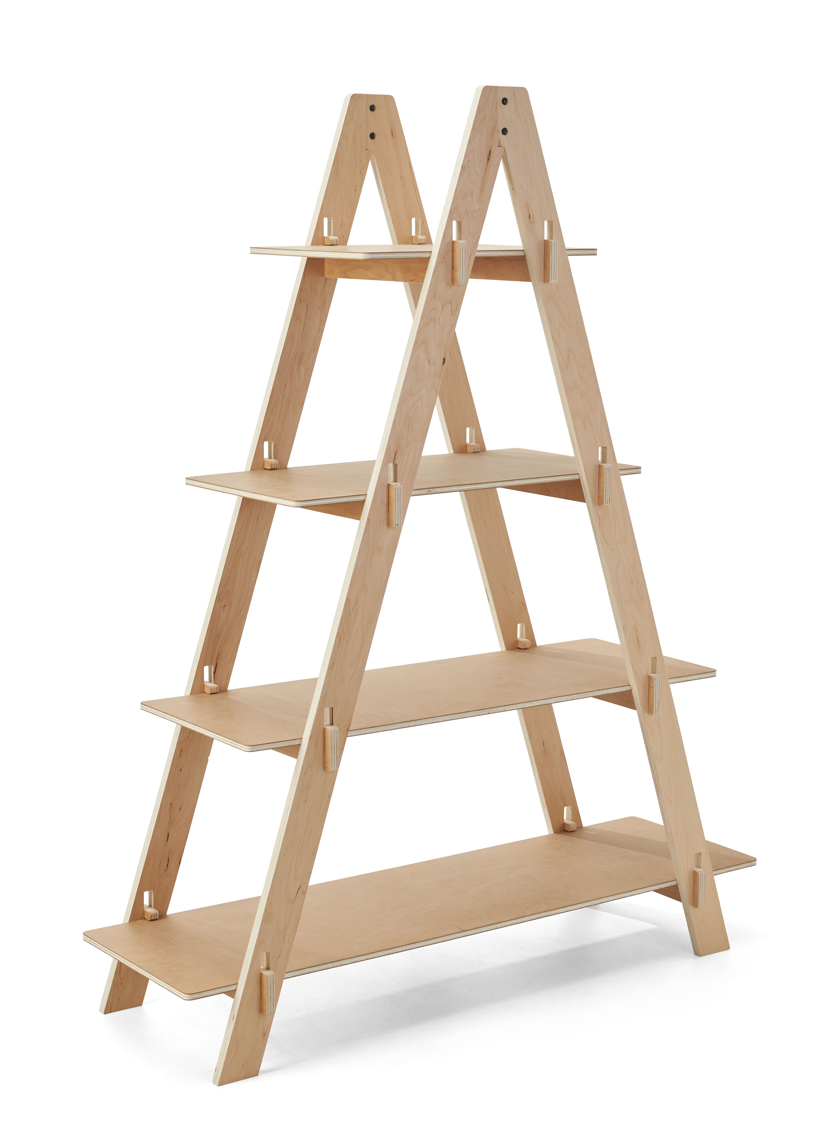 47 x 65.25 Multi-Tier Shelving Display, Floor Standing, Collapsible Design - Natural - Image 2