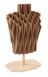 Cardboard mannequin torso with beveled edge base 
