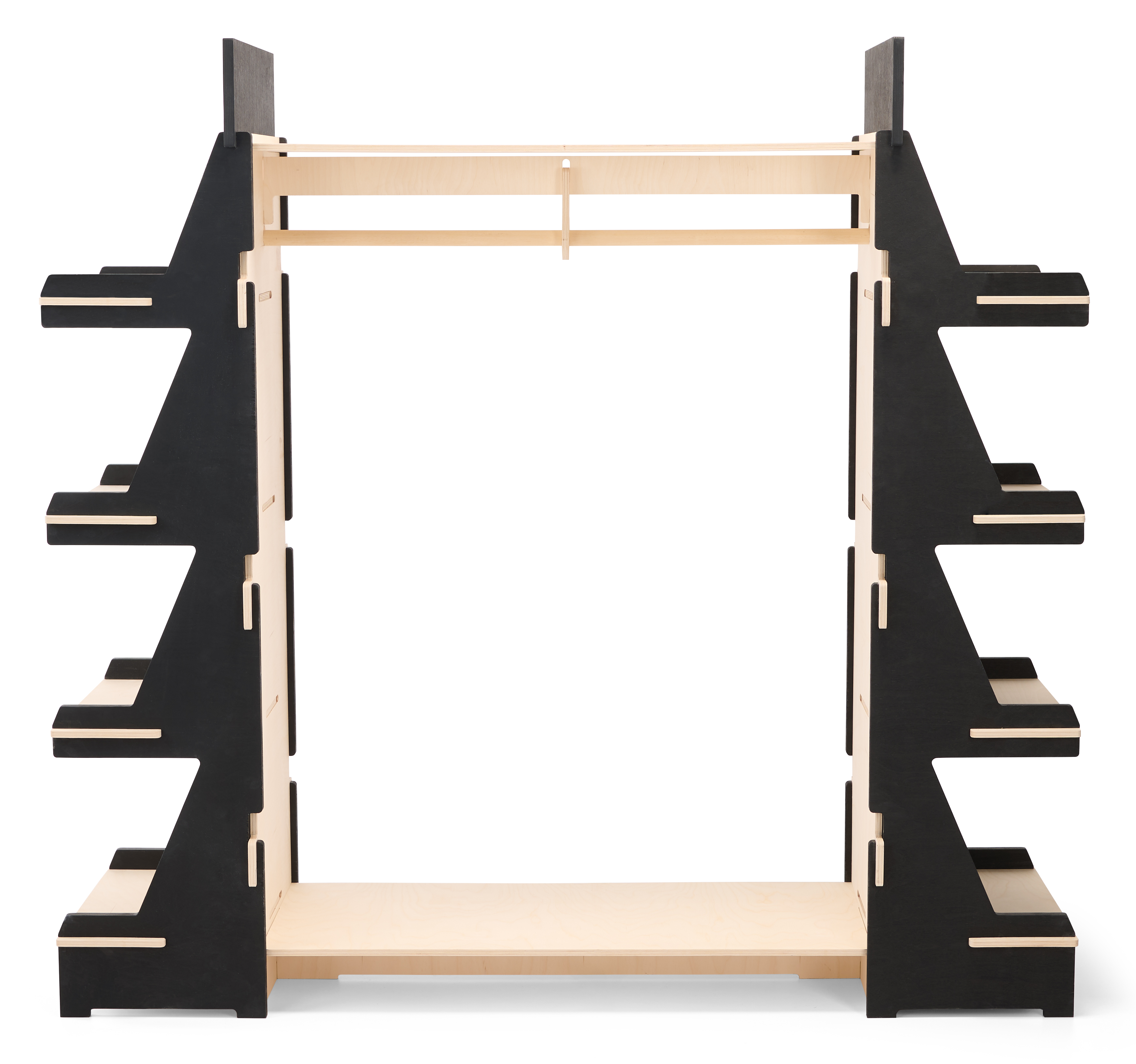 68 x 65 Clothing Rack with Shelves, Floor Standing, Eco-Friendly - Black/Natural - Image 3