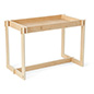 Wooden retail dump table with unique open frame design