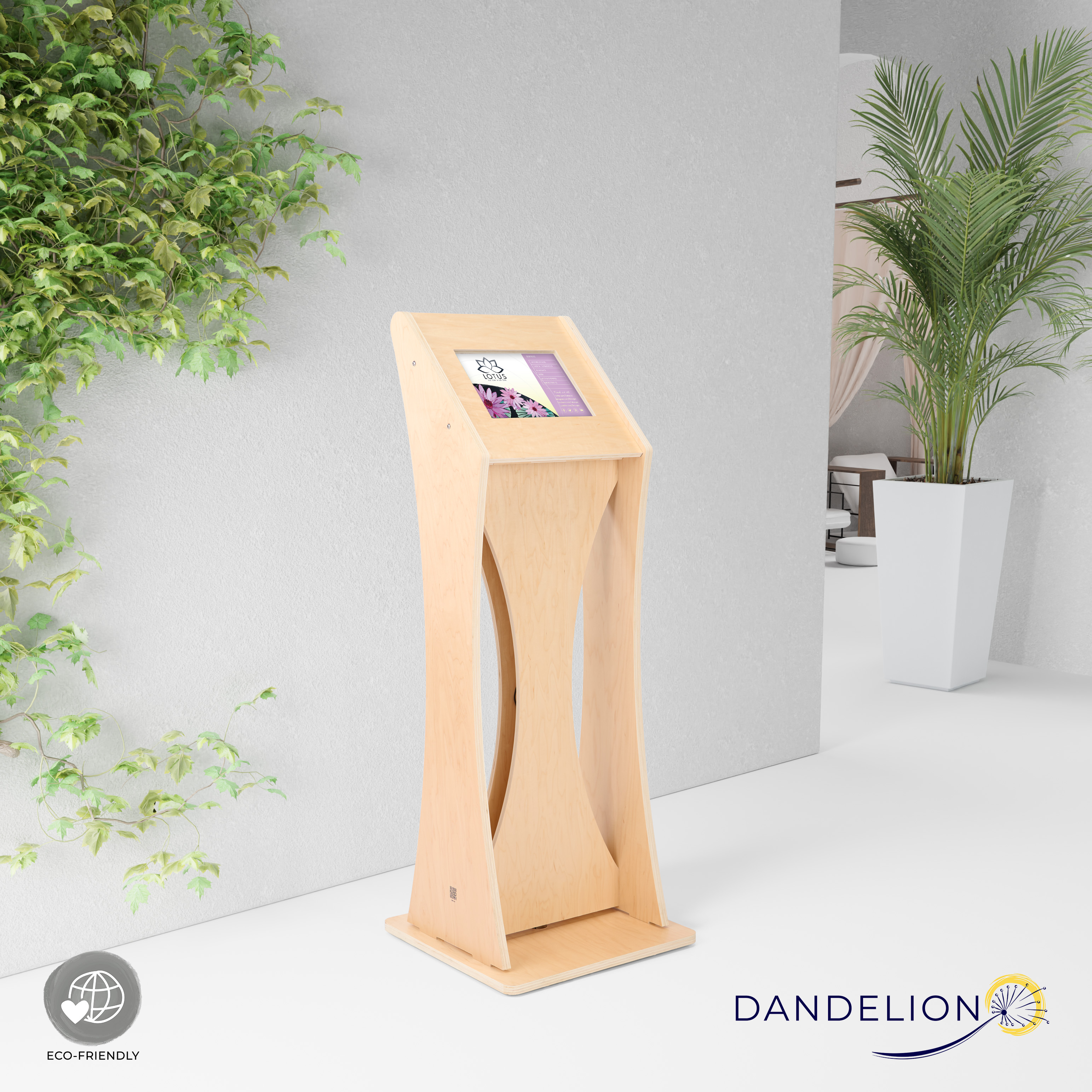 Wooden iPad Floor Stand | Secures 12.9