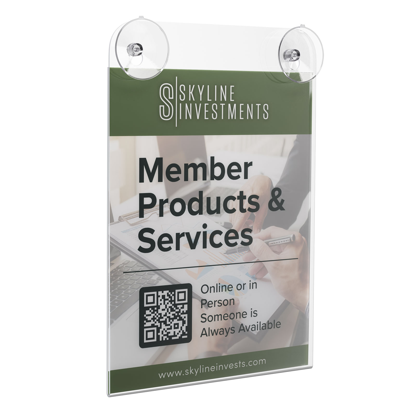 Sign Mount For Computer Glass Mount Sign Holder | Displays2Go