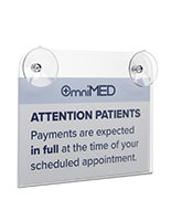 Glass mount sign holder comes with two suction cups