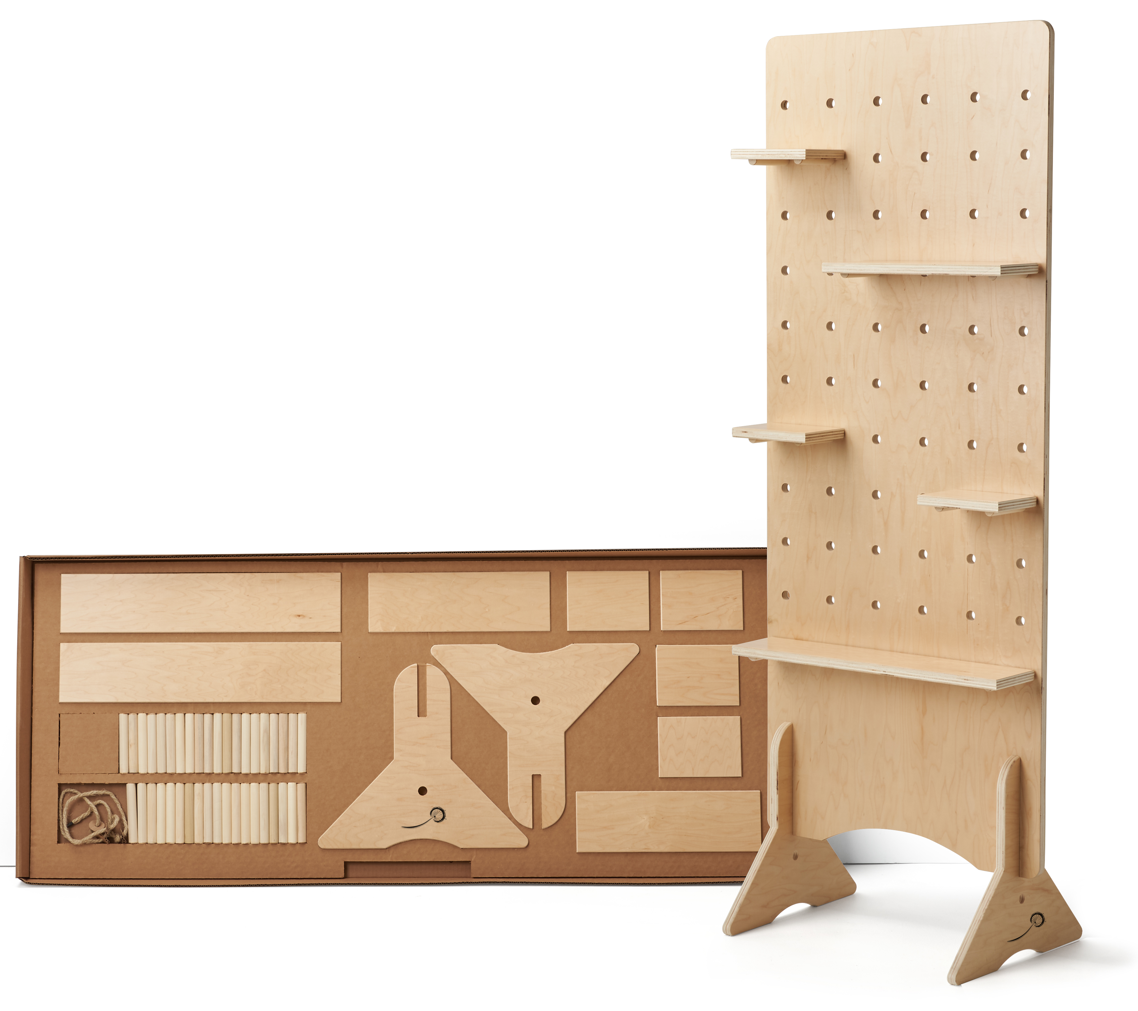 24 x 69 Pegboard Shelving Display, Floor Standing, Collapsible Design - Natural - Image 8