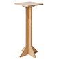 Flat pack retail table with natural wood finish 