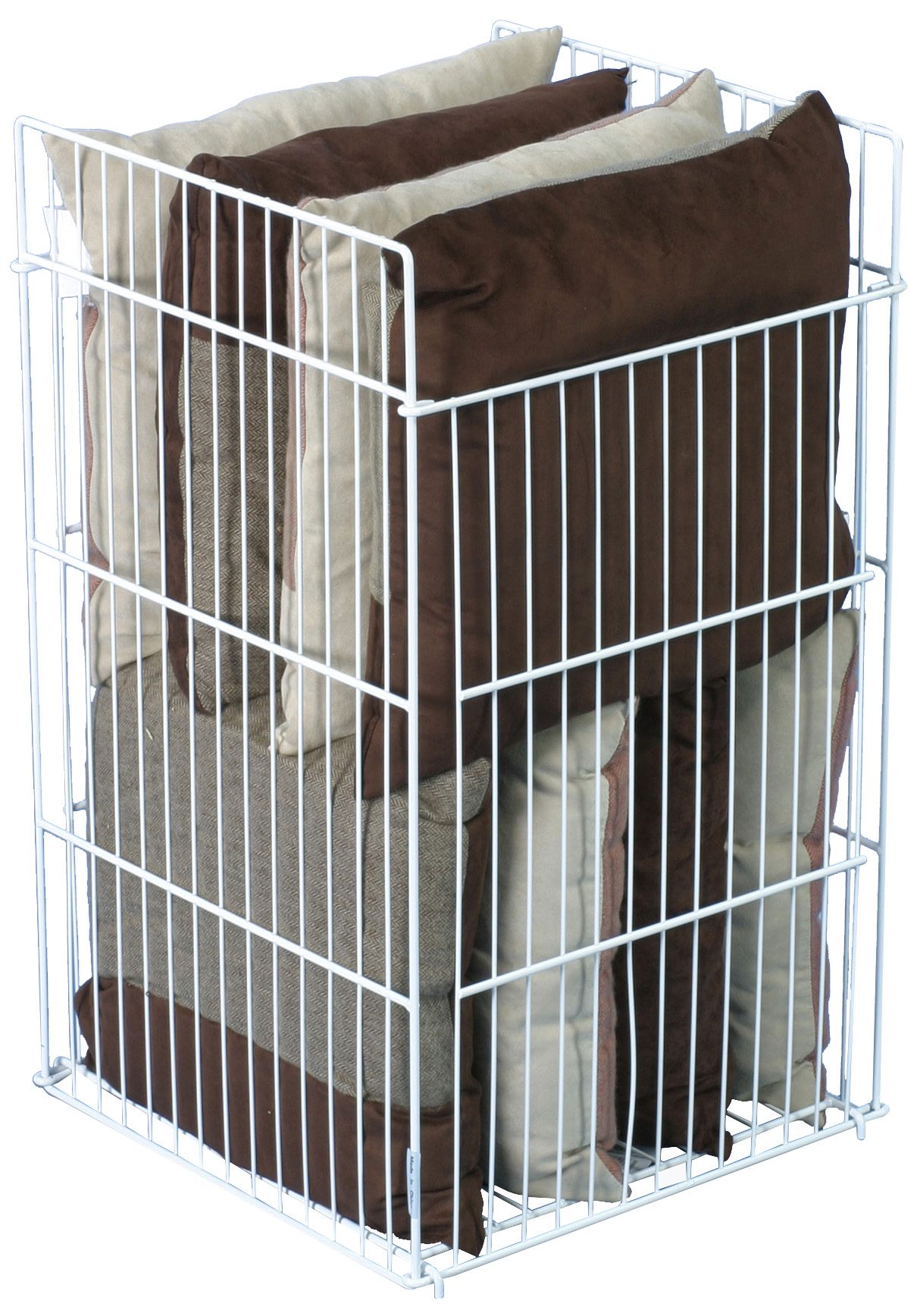 Wire Dump Bin w/ Adjustable Shelf, Floorstanding - White - Image 3