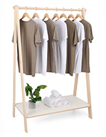 Wooden Clothing Rack with Eco-Friendly Packaging