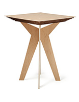 Boutique display table with 31x31 square tabletop