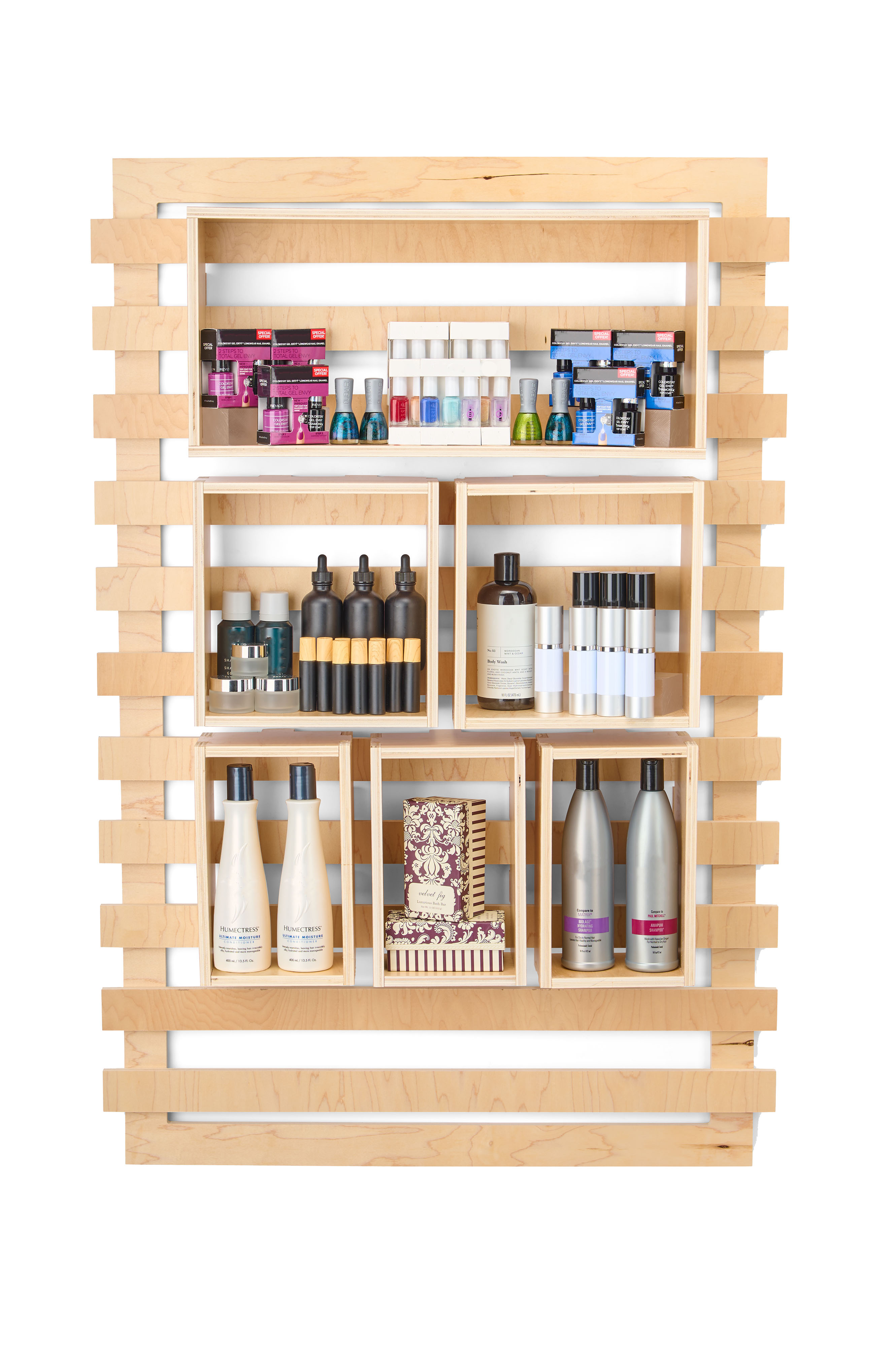 Slatwall Organizer | Includes 3 Modular Shelves | Displays2Go