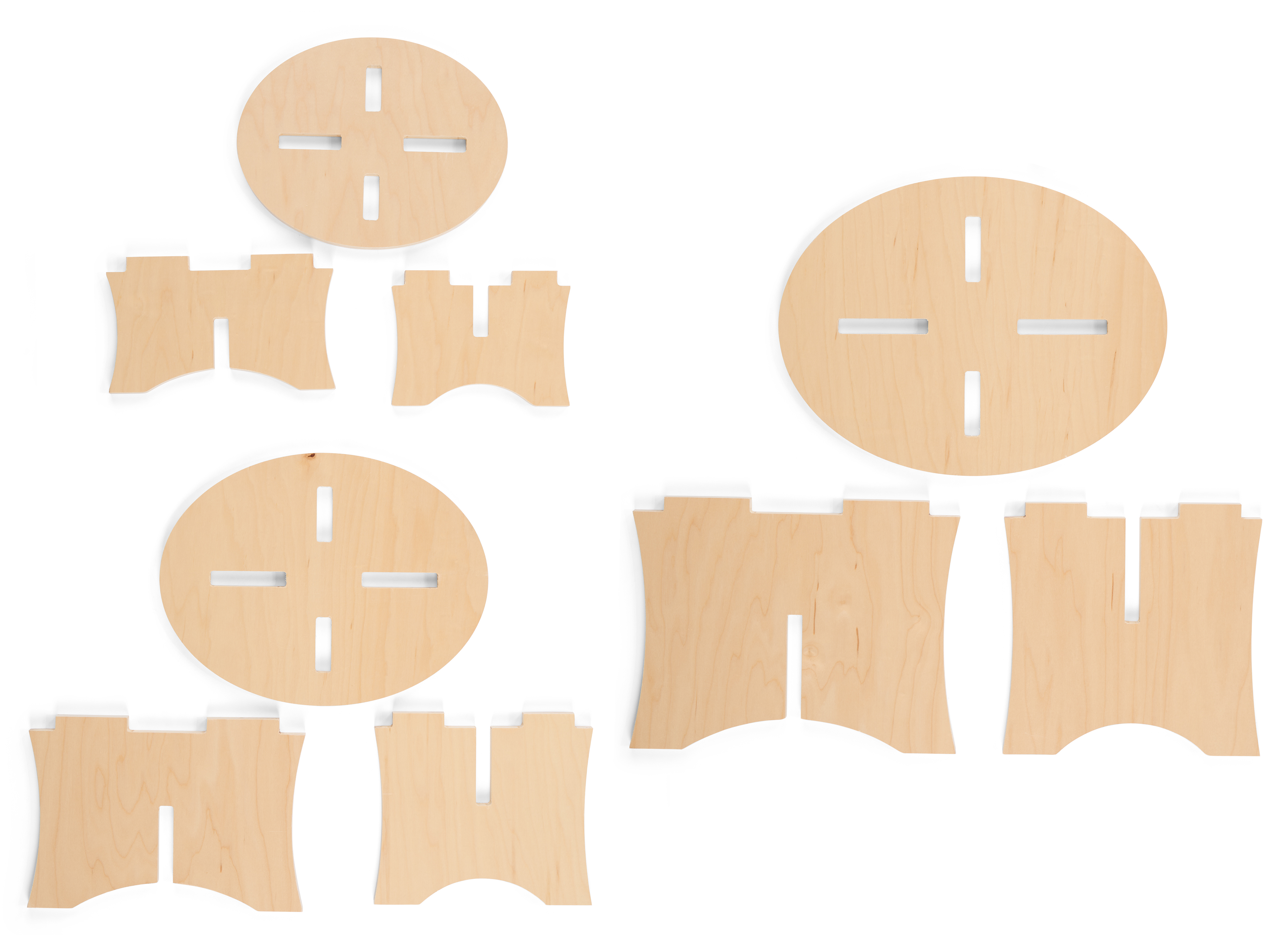 Wooden Tabletop Risers, Set of 3 Various Sizes, Portable, Flat Pack Build - Natural - Image 9
