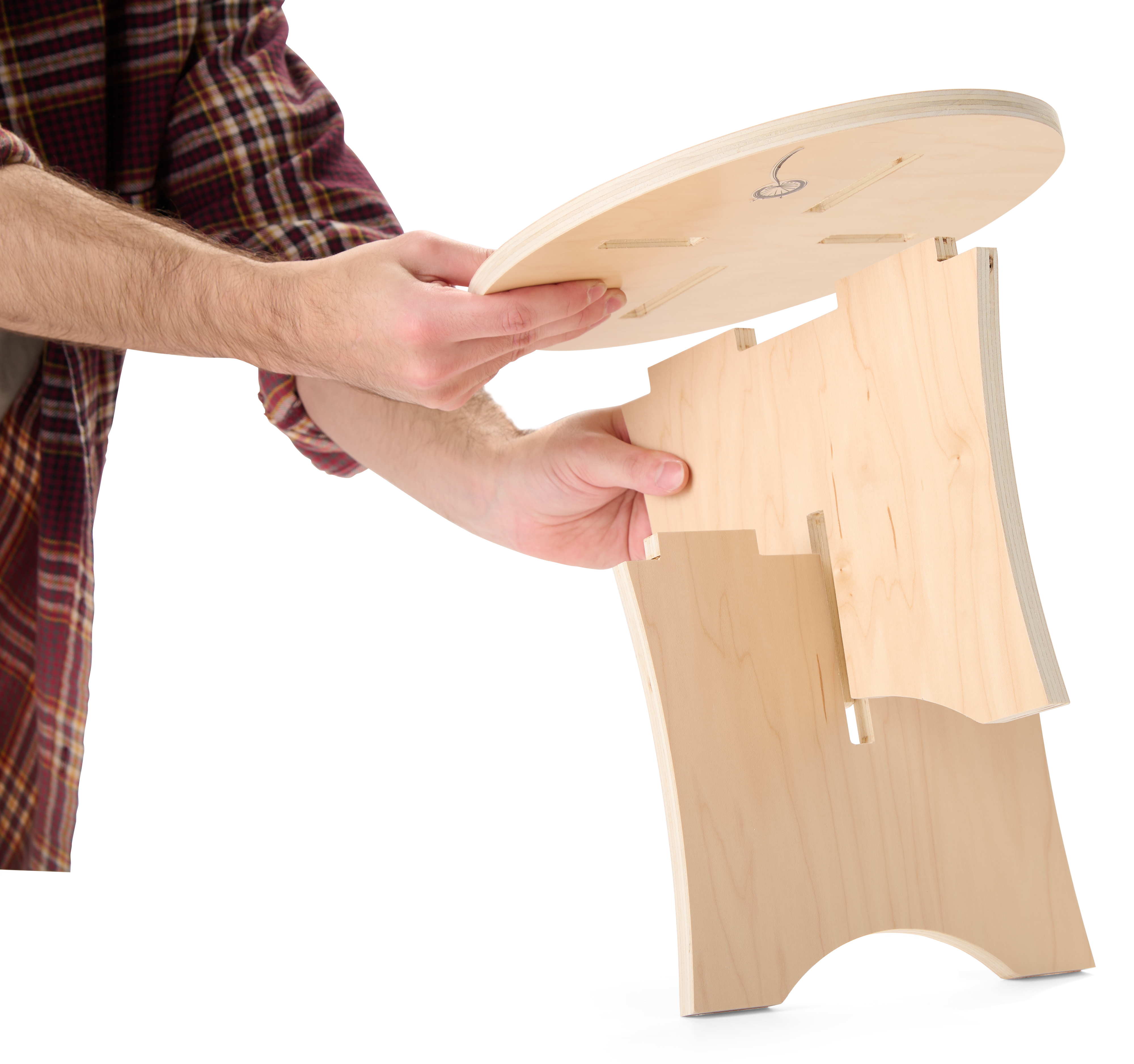 Wooden Tabletop Risers, Set of 3 Various Sizes, Portable, Flat Pack Build - Natural - Image 7