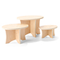 Wood display risers made with poplar wood materials