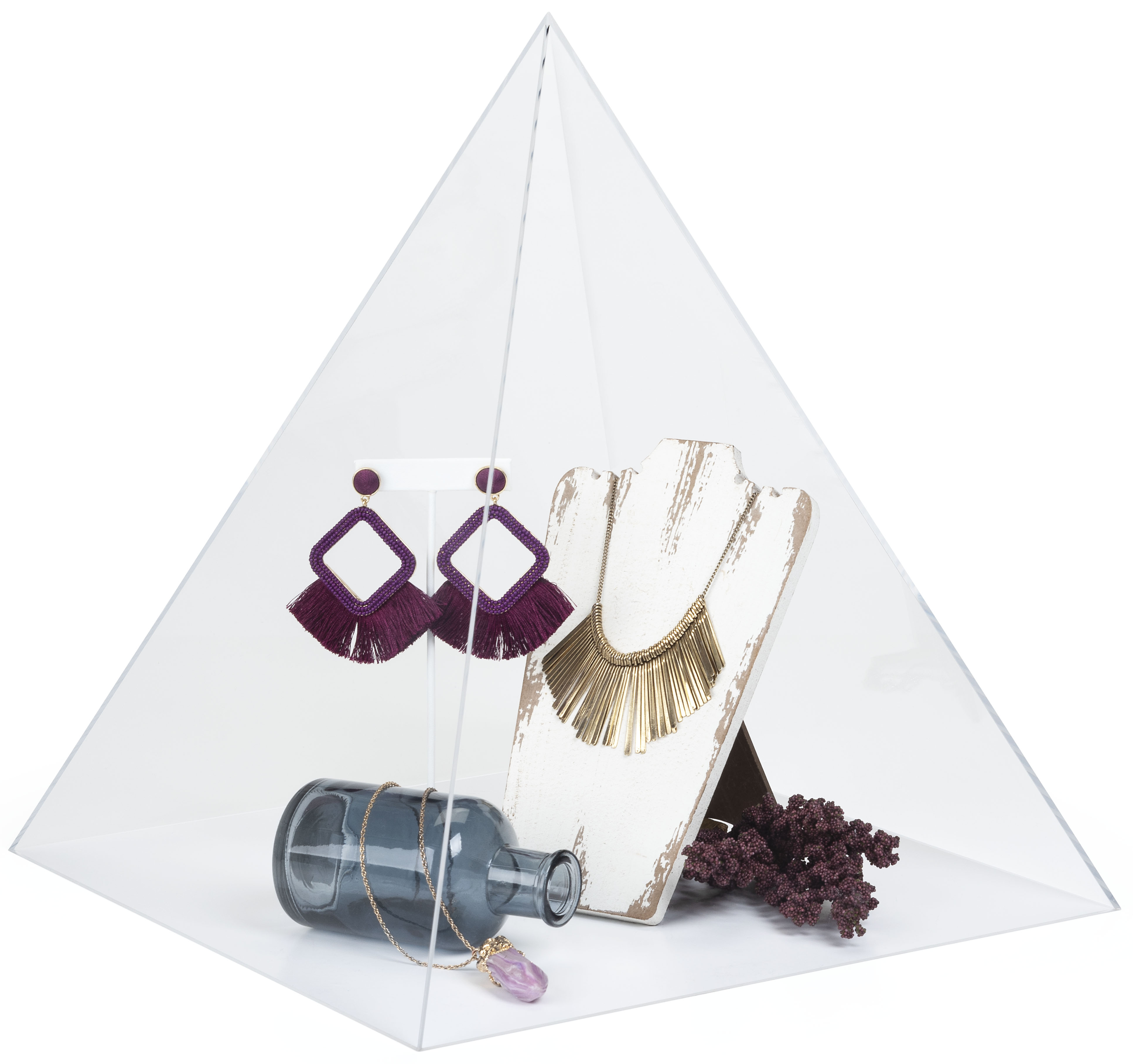 Pyramid Acrylic Display Case | Lift-Off Style Cover | Displays2Go