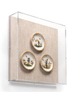 Mounted Antique Plates in Square Shadow Box Gallery Frame