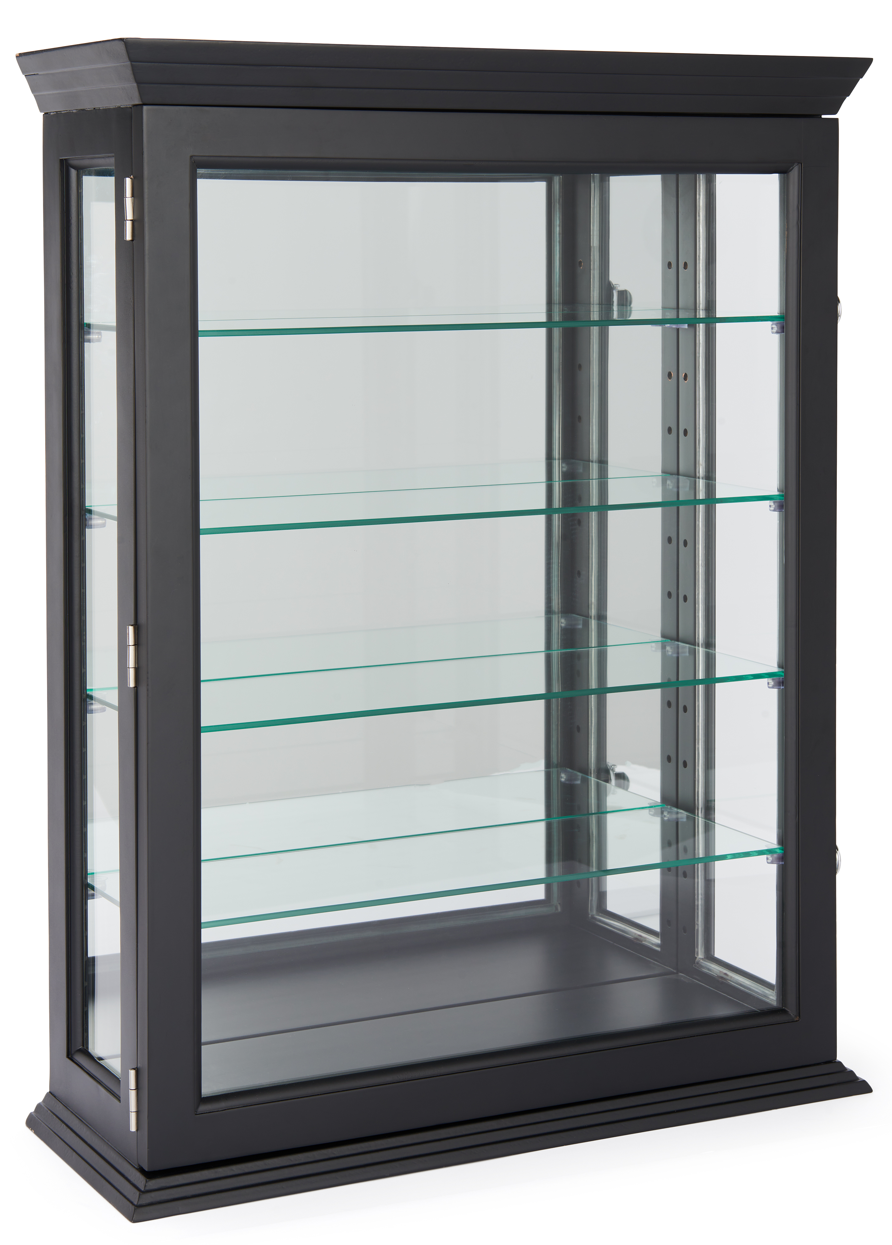 Wall Mounted Curio Cabinet | Tempered Glass Shelves and Panels ...