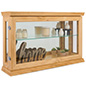 Oak mirror back countertop curio cabinet with mirrored back panel
