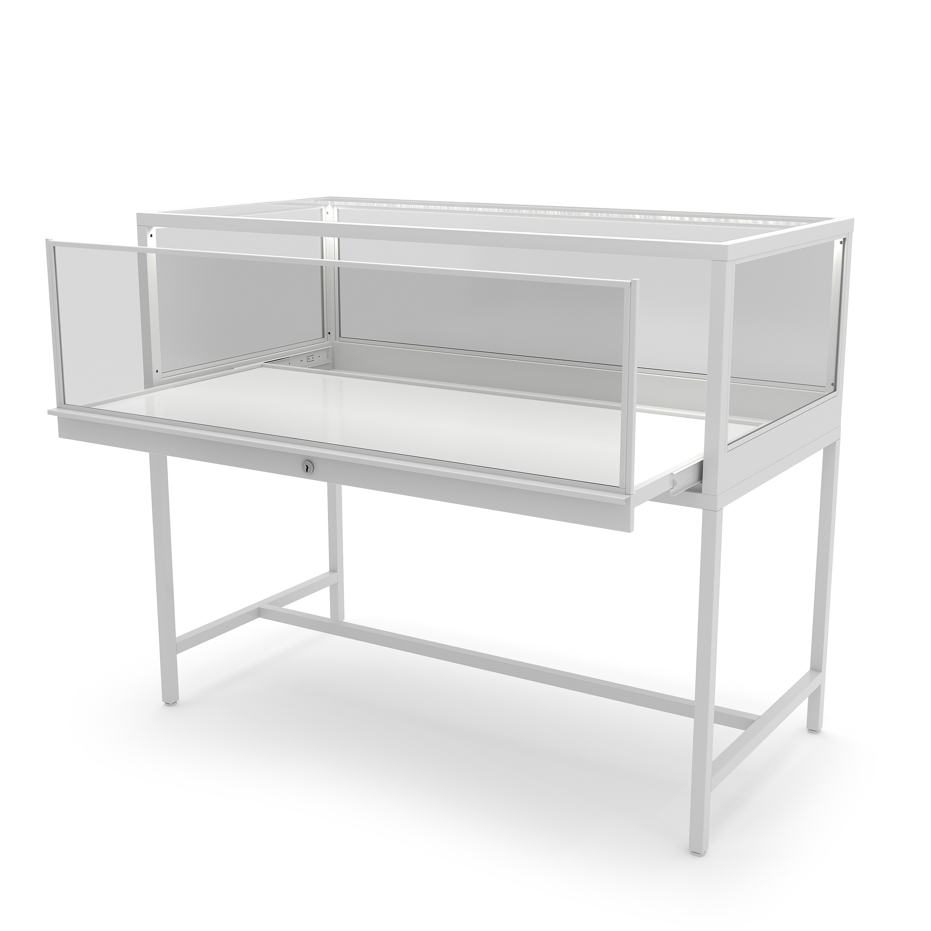 48" Full Vision Display Case w/ LED Lighting, Pull-Out Display, and Tempered Glass - Image 3