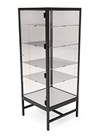 Glass showcase tower with locking door