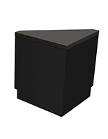 Corner display pedestal with decorative reveal