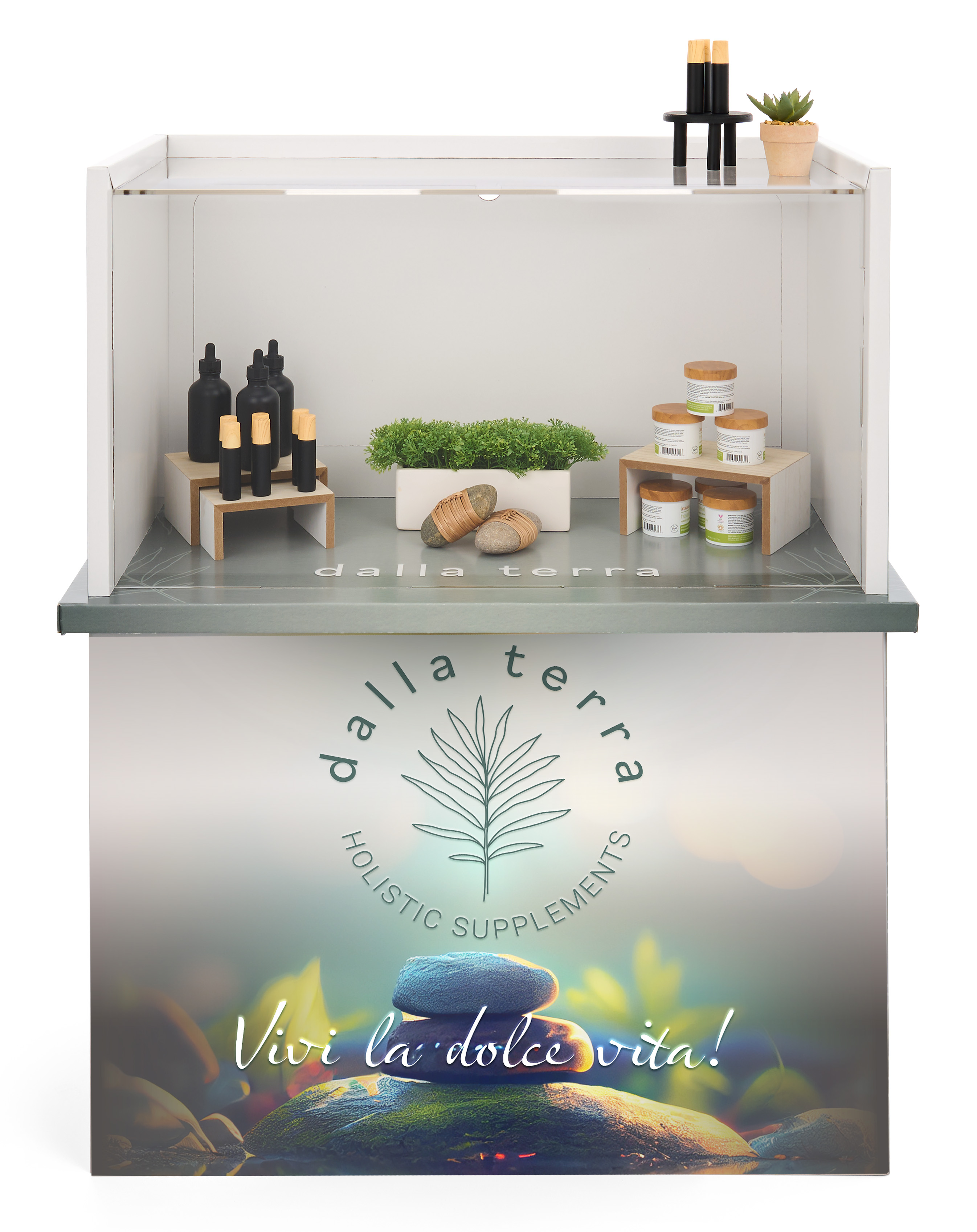 eco-friendly display case made from xanita board and recycled acrylic