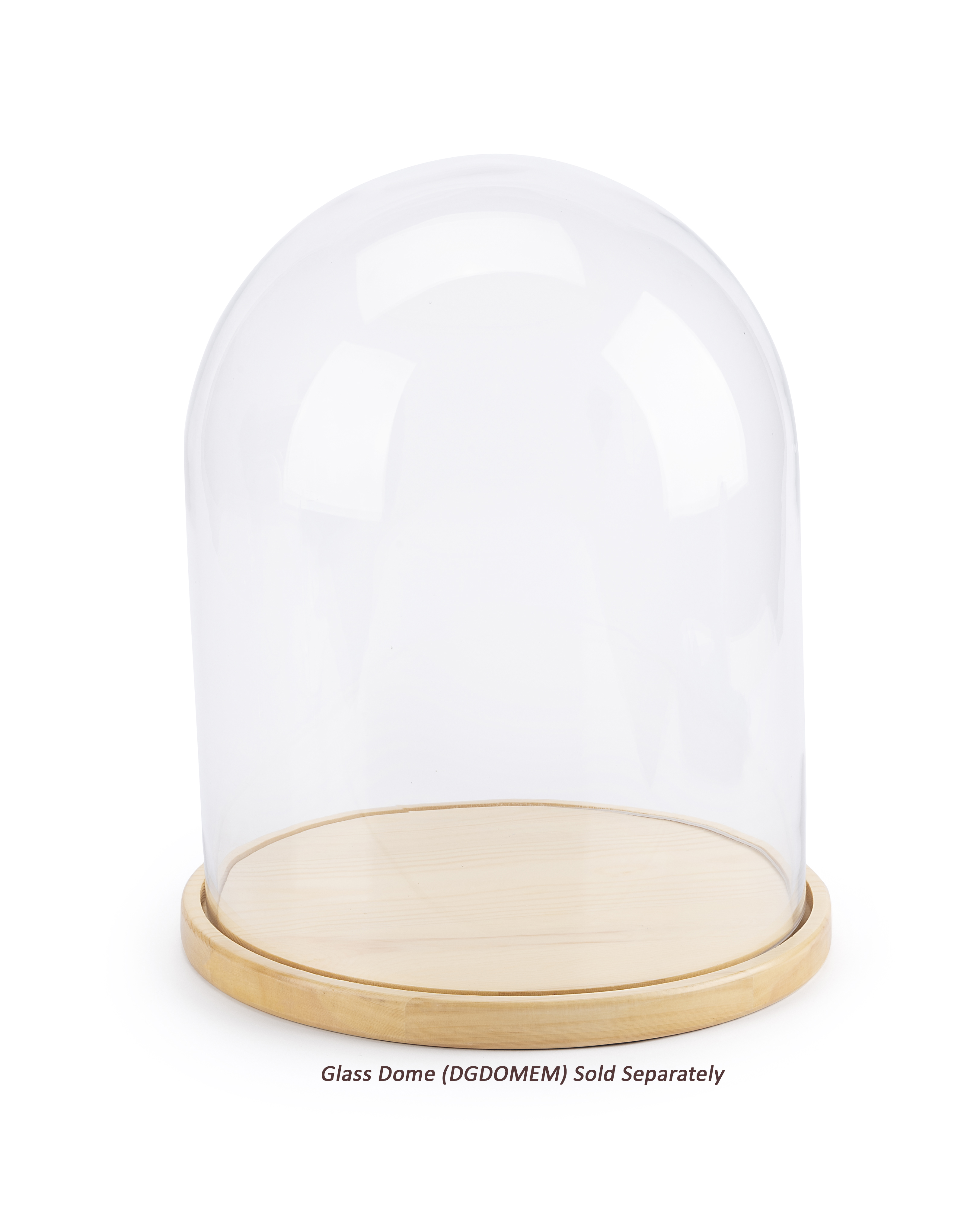 Glass Dome Base Glass Dome Wood Bases | Natural or Dark Brown Finish | Displays2Go